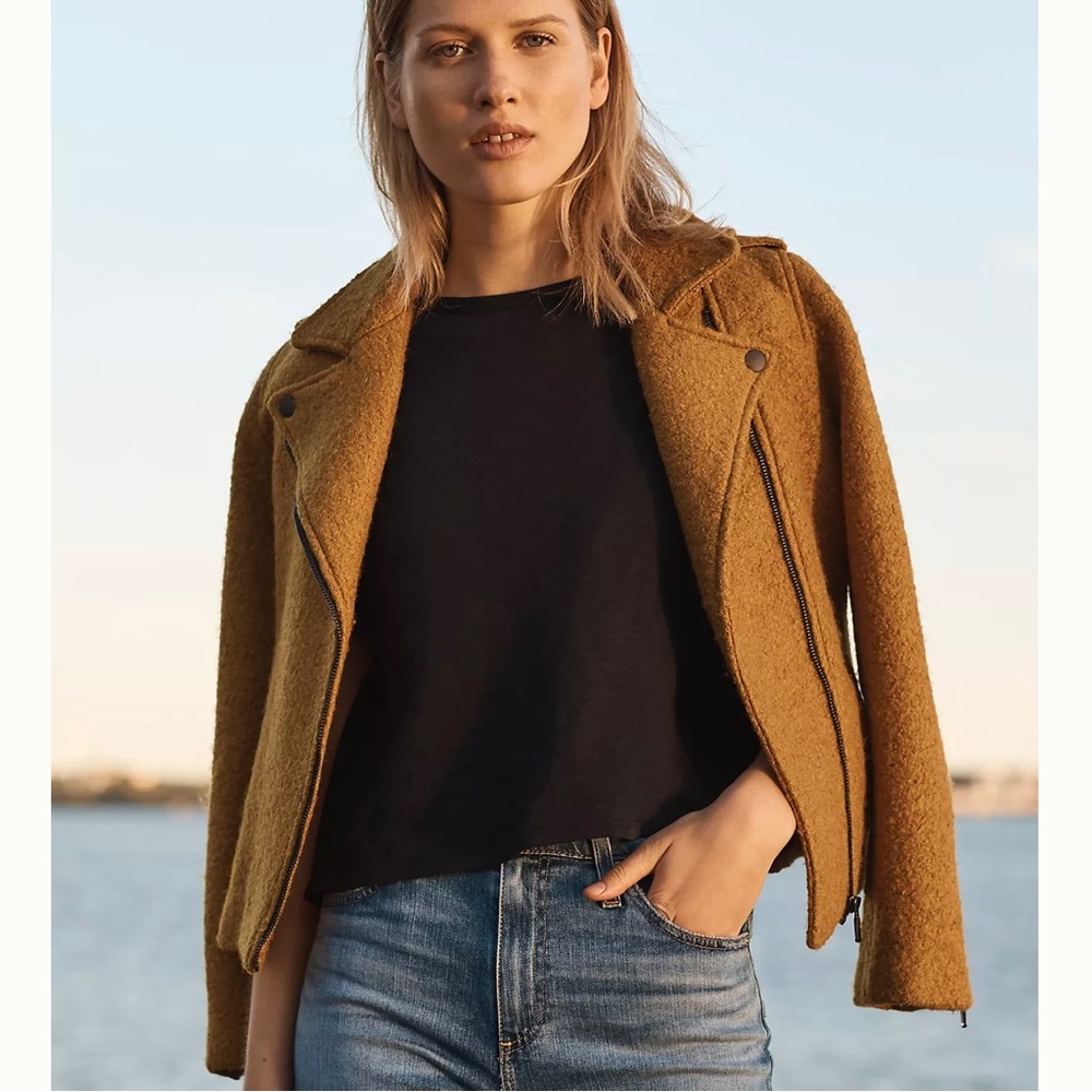 Anthropologie Sasha Boucle Moto Jacket by Cartonnier